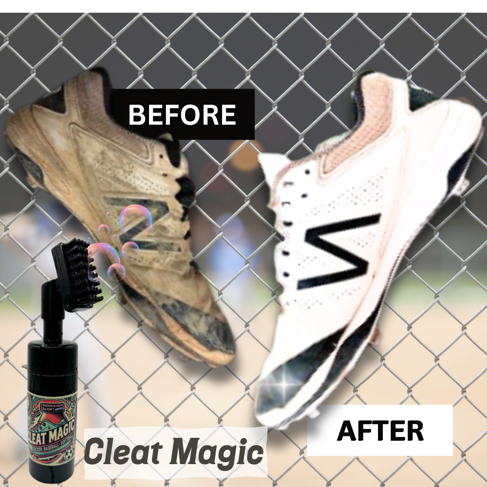 CLEAT MAGIC BOTTLE BRUSH - Foaming 6.5 oz. Cleat Cleaning Solution with Scrubber