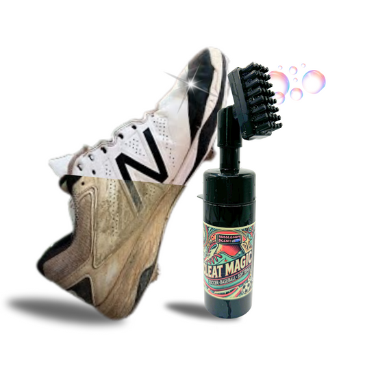 CLEAT MAGIC BOTTLE BRUSH - Foaming 6.5 oz. Cleat Cleaning Solution with Scrubber